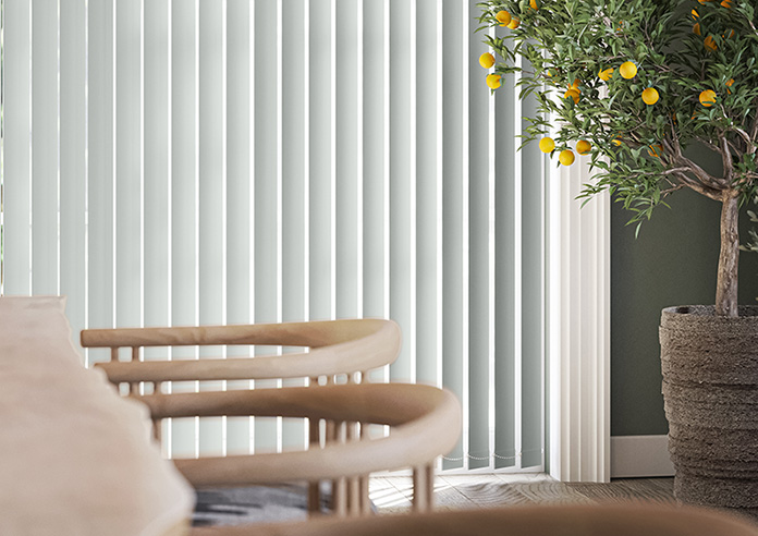 Trinity (FR Blackout), Heron Grey - Vertical Blind - Image 5